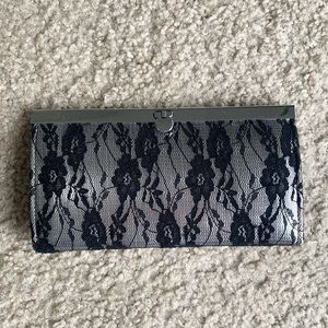 Silver + Black Lace wallet